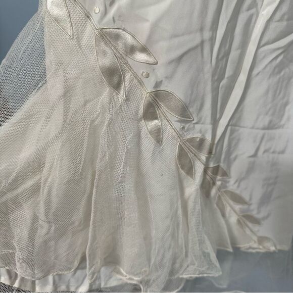 Thea Tewi Lingerie 40s Ivory Nightgown Slip Size 32 Hollywood Glam Wedding - Picture 10 of 16